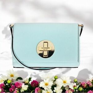 Kate Spade Light Blue Crossbody Bag with Gold Accents